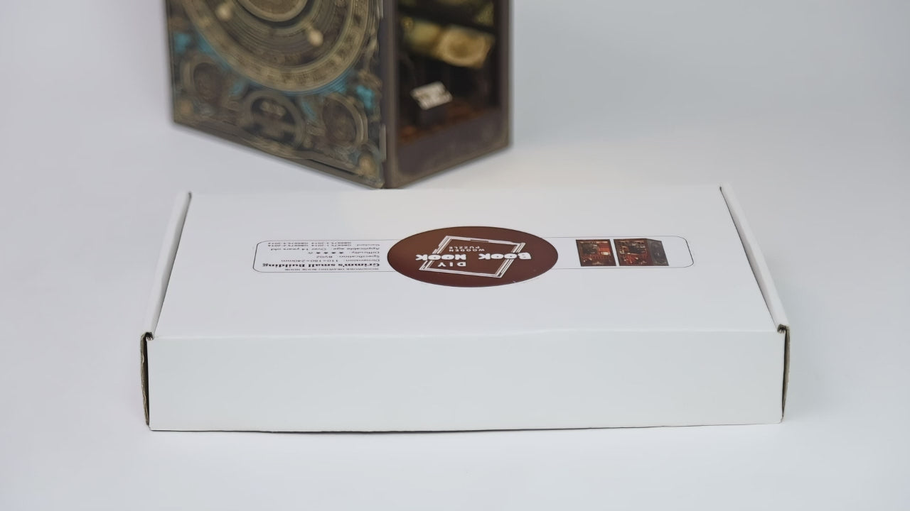 Book Nook "Astronomy Museum" : puzzle 3D en bois avec télescope, astrolabe miniature et constellations illuminées par LED.